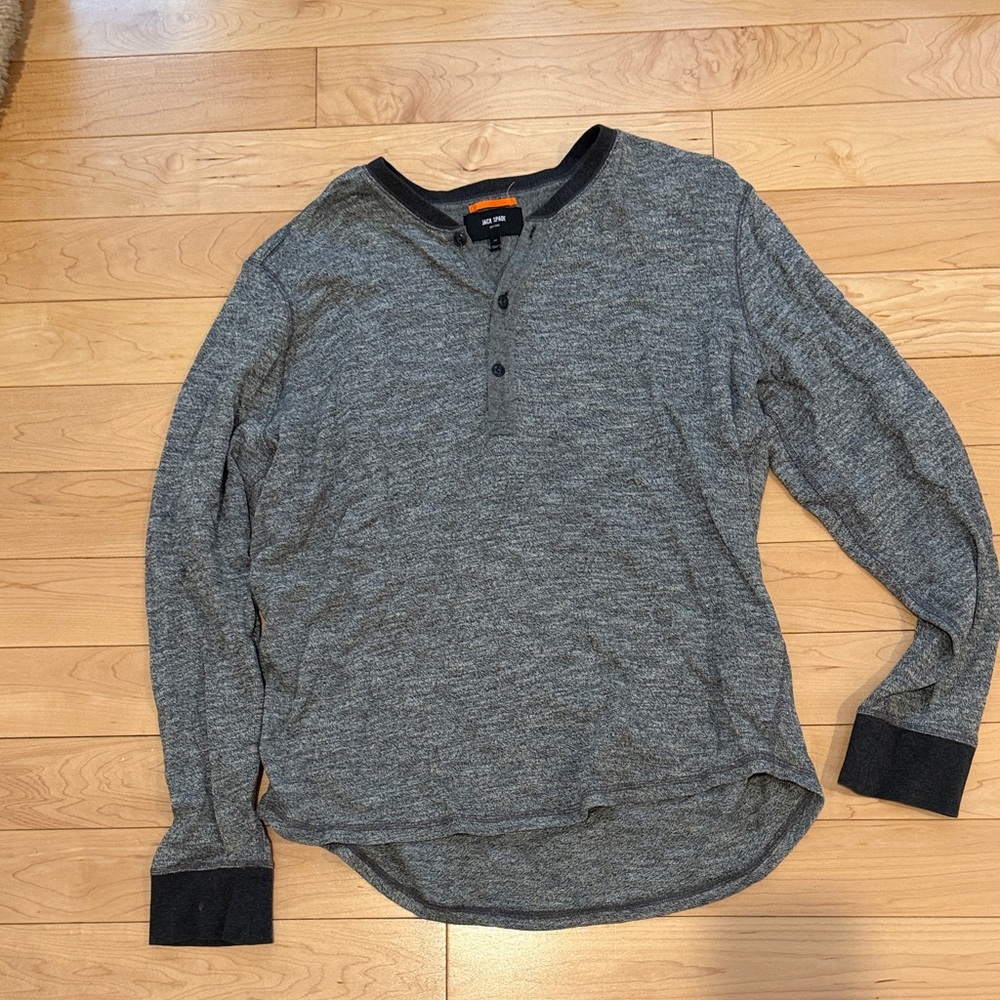 Jack Spade Charcoal Long Sleeve Henley